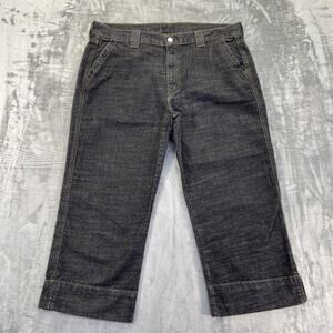 Levi's Straight Cuffed Capri Jeans Women's Size 16 Mis Black Denim